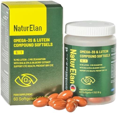 NaturElan Lutein Omega-3s Eye and Brain Care Softgels 60 Softgels - PG-Naturpharma GmbH