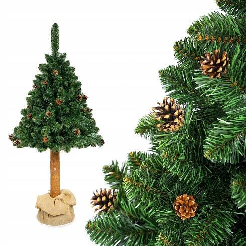 Borovice na kmeni, vánoční stromek s šiškou, 160 cm