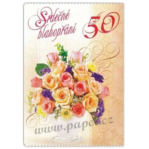 Blahopřání k narozeninám 50 | papírnictví paper.cz