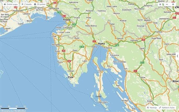 Obě mapy nabízejí pokrytí i v zahraničí. Takto vypadá pohled na Istrii podle Seznamu, který používá data OpenStreetMap