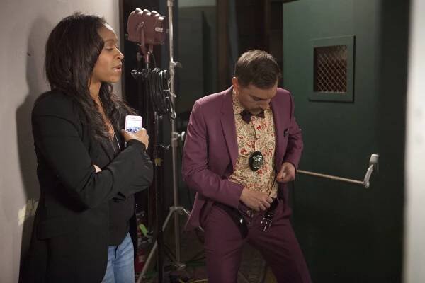 1/16/16 Cops & Bottoms Scenes. L to R: Merrin Dungey (“Merrin”), Scott Lowell