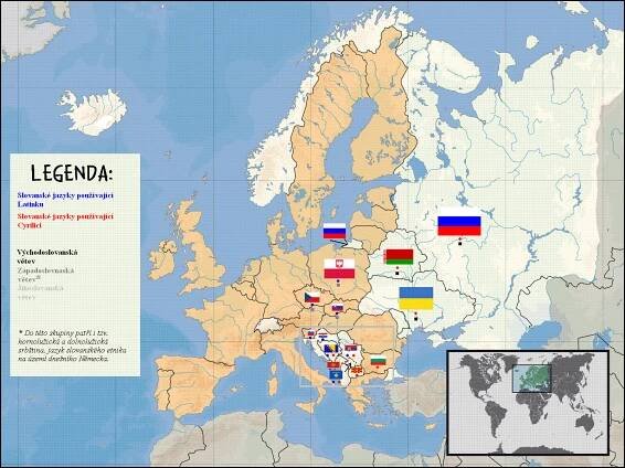 Mapa slovanských jazyků | Martin Adámek