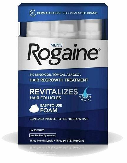 ROGAINE FOAM 5% minoxidil pěna pro muže 3x 60 ml - Kosmetika a parfémy
