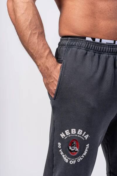 Nebbia Washed tepláky s kapsami LEGEND 795 - black - Newfitshop.cz