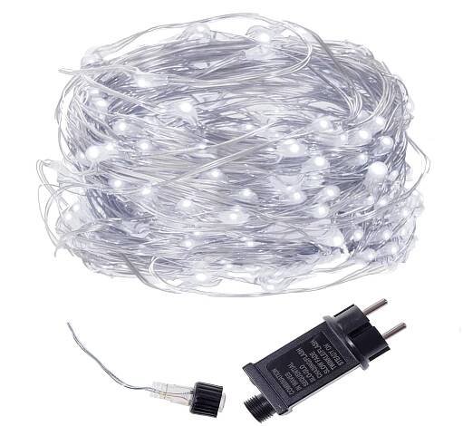 LED řetěz Nano - 20m, 200LED, 8 funkcí, IP44, studená bílá - Springos.cz