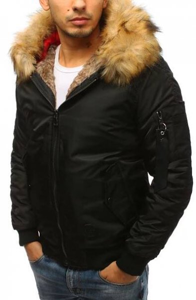 Moderní zimní bomber bunda černá