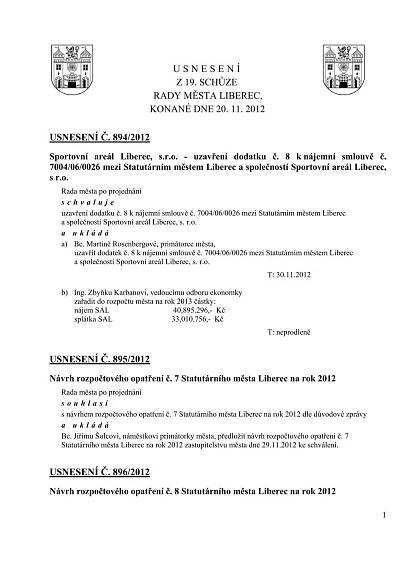 Usnesení - Statutární město Liberec
