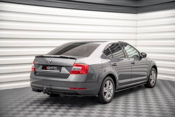 Maxton Design prodloužení spoileru pro Škoda Octavia Mk3 Facelift, černý lesklý plast ABS