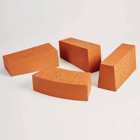 Angle and radial special bricks on white background