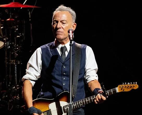 Bruce Springsteen performs during the first night of his 'The Land of Hopes and Dreams' tour