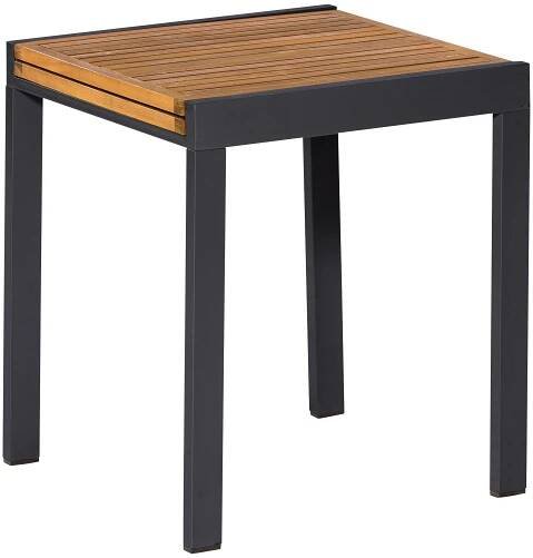 STOLEK NA BALKÓN, dřevo, kov, 65-130/75/65 cm - barvy grafitu/přírodní barvy, Moderní, kov/dřevo (65-130/75/65cm) - Gardenson