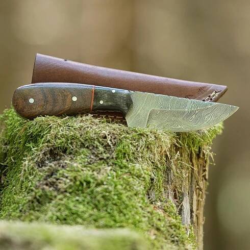 Lovecký nůž elTORO Walnut Horn - Damast 9,5 cm - skladem na prodejně, odesíláme ihned