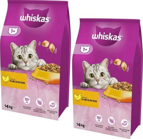 Whiskas Adult kuřecí 2 x 14 kg