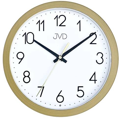 JVD Netikající tiché nástěnné zlaté hodiny JVD HA229.1