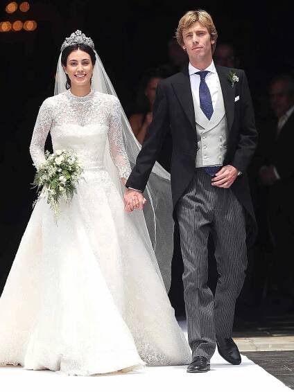 Prince Christian of Hanover and his wife Alessandra de Osma (L) exit the church of San Pedro after their wedding, in Lima, Peru, 16 March 2018. Marriage of Prince Christian of Hanover with Alessandra de Osma of Peru, Lima - 16 Mar 2018
