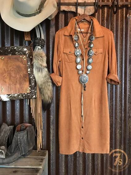 The Cowgal - I'd go with a shorter necklace and add a concho belt and a couple of nice cuffs. :) | Western style outfits, Country style outfits, Style