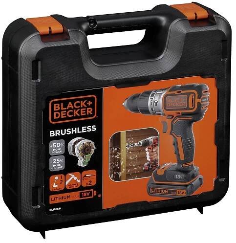 Black & Decker BL188KB-QW akumulátorová příklepová vrtačka Další informace druhá baterie je součástí balení příklep přepravní box v ceně