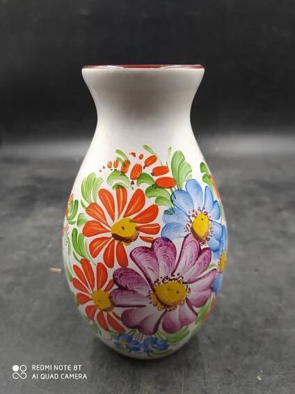 Keramická ručně malovaná vázička , 14x8 cm (19972) - Starožitnosti