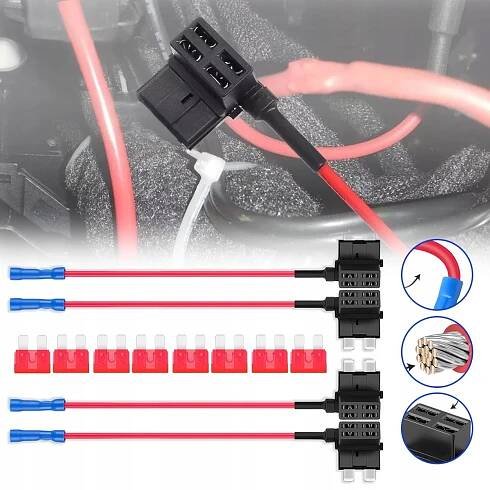 8KS ADAPTÉROVÁ ZÁSUVKA AUTOMOBILOVÉ POJISTKY BYPASS DO AUTA