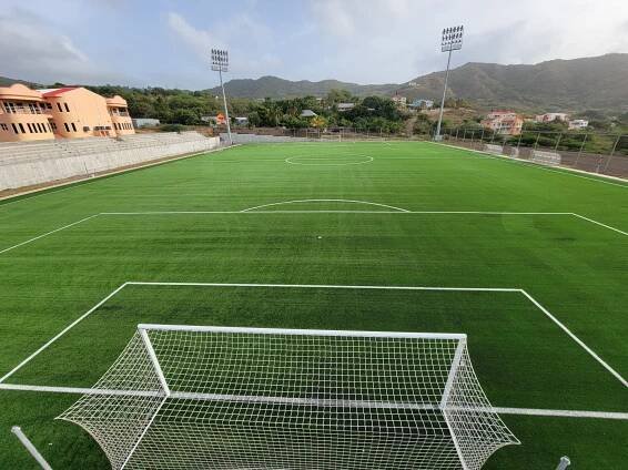 SKNFA Artificial Turf Completed - Kelly Construction St. Kitts