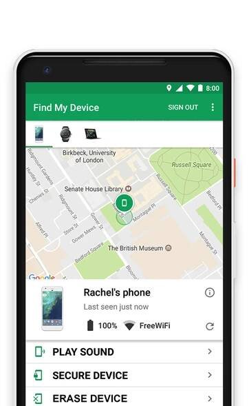 Android Find My Device app