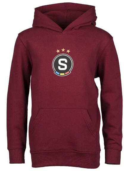Mikina Sparta basic logo s kapucí rudá dětská
