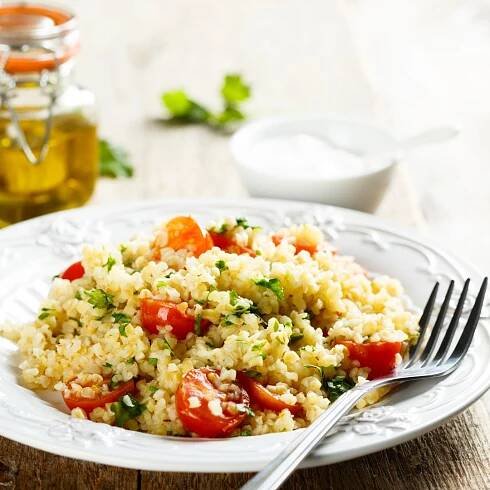 Bulgur s grilovanou zeleninou a parmazánem