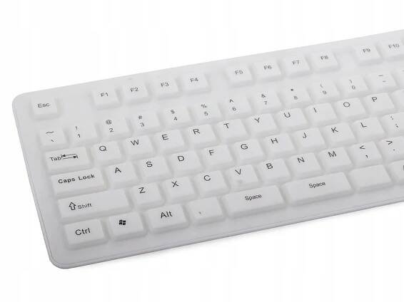 Verk 06180_B Flexibilní silikonová klávesnice k PC bílá - 06180_B - darekvakci.cz