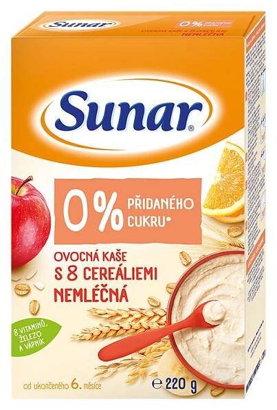 Sunar nemléčná kaše 8 cereálií ovocná 220 g od 55 Kč - Heureka.cz