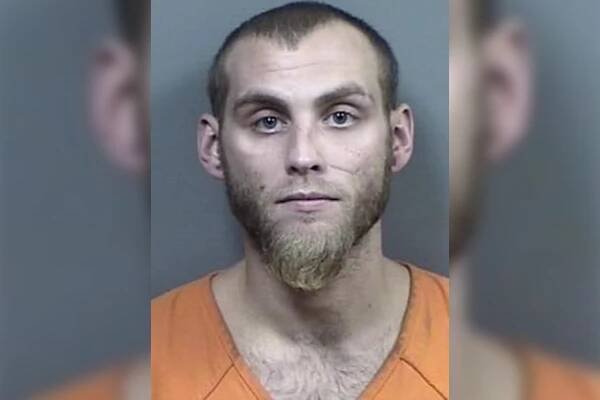 James Lee Harris allegedly set fire to two homes and a statue of Jesus at a church in Beverly Hills, Florida.