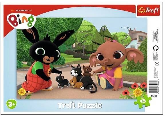 Puzzle Bing / Hra s koťaty, 15 dílků