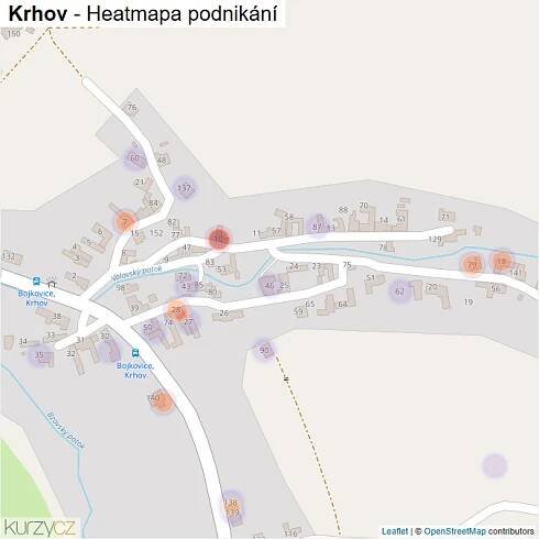 Mapa Krhov - Firmy v části obce.