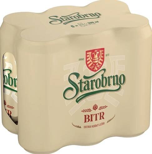 Starobrno Bitr světlý ležák plech 6×0,5 l plech