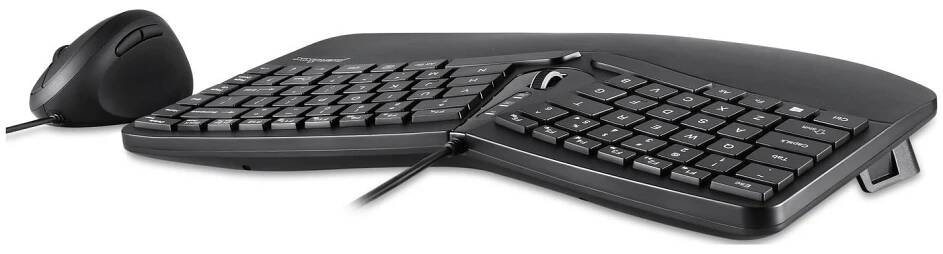 Perixx Ergonomisch bezdrátový sada klávesnice a myše ergonomická německá, QWERTZ černá