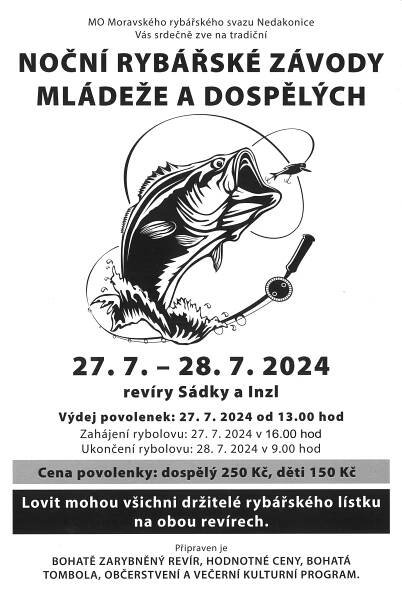 27. 7. 2024 – 28. 7. 2024 – NOČNÍ RYBÁŘSKÉ ZÁVODY MLÁDEŽE A DOSPĚLÝCH