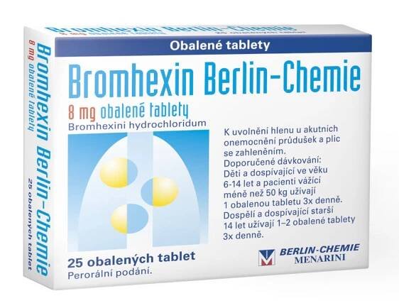 Bromhexin 8 drg.25x8mg Berlin-Chemie