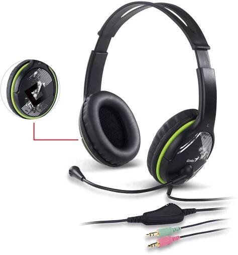 Sluchátka s mik. GENIUS HS-400A green