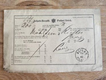 Rakousko-uherský poštovní podací lístek Slaný okr. Kladno  - Starožitnosti a umění