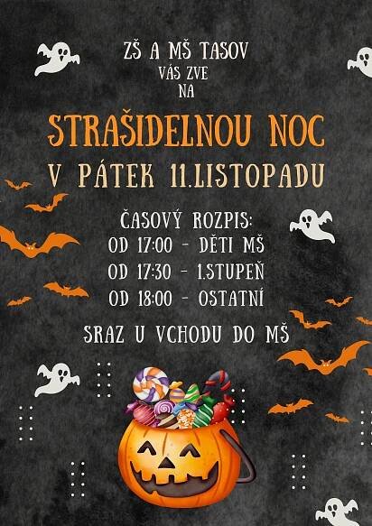 Strašidelná noc - Aktuality - Základní škola a mateřská škola Tasov