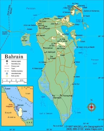 Bahrain Map: Regions, Geography, Facts & Figures | Infoplease