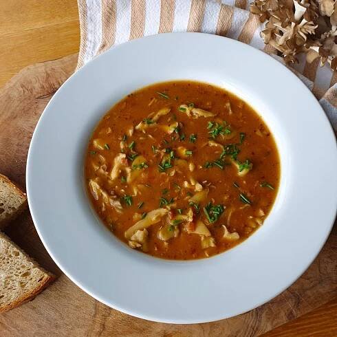 Falešná dršťková polévka z maitake – Jednoduchý recept