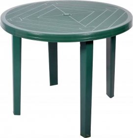 PSB Kulatý plastový zahradní stůl zelený 90 cm