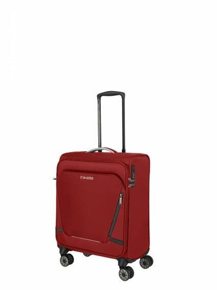 Textilní čtyřkolečkový palubní kufr Travelite Jetpack Max 4 Cabin Red