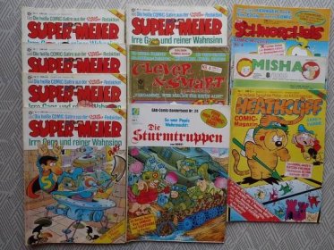 Clever a Smart,Super-Meier,die Sturmtruppen....9x Německý komiks - Knihy a časopisy