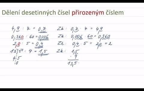 Dělení desetinných čísel