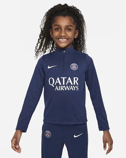 Fotbalové tréninkové tričko Nike Paris Saint-Germain Academy Pro pro malé děti - Midnight Navy/Bílá