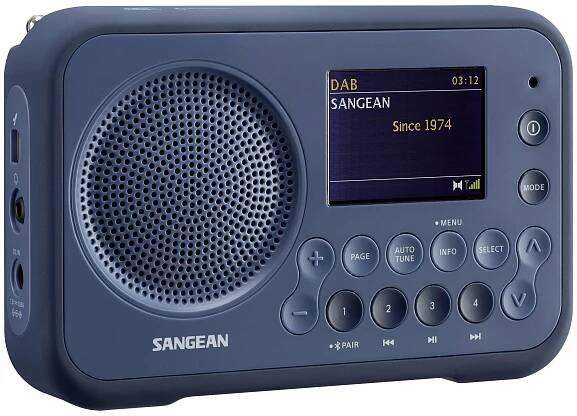 Sangean DPR-76BT kapesní rádio DAB+, FM AUX, Bluetooth zámek klávesnice tmavě modrá : Půhy.cz