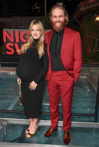 Meredith Hagner and Wyatt Russell at the premiere of "Night Swim" 