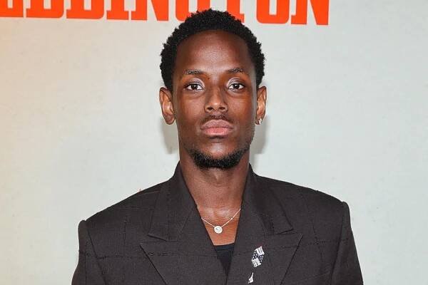 Micheal Ward attends the Los Angeles premiere of A24's 