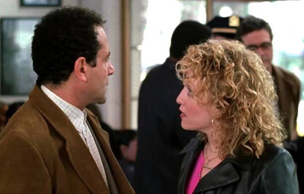 Tony Shalhoub as Adrian Monk, Bitty Schram as Sharona Fleming in MONK